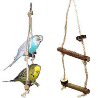 Produktbild von Vogelgaleria Doppelschaukel aus Naturholz als Vogelspielzeug für Wellensittiche und andere Vögel