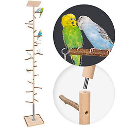 Vogelgaleria HiFly Basic Zimmerhoher Vogel-Kletterbaum aus Naturholz mit Schaukel für Wellensittiche und Nymphensittiche – Bild 1 von 3