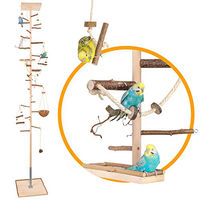 Produktbild von Vogelgaleria HiFly Medio Zimmerhoher Vogel-Kletterbaum aus Naturholz mit Sitzstangen und Schaukel für Wellensittiche und Nymphensittiche