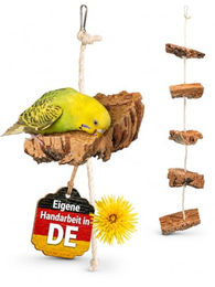 Vogelgaleria Kork Knabberseil Naturfarbenes Kletter- und Schredderspielzeug für Wellensittiche und Nymphensittiche – Bild 1 von 7