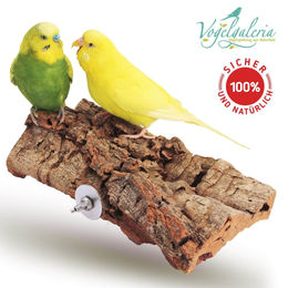 Vogelgaleria Korksitzbrett für Wellensittich und Nymphensittich aus Naturkork Braun 20x10 cm – Bild 1 von 8