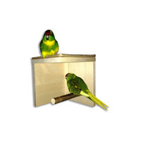 Produktbild von Vogelgaleria Schlafhaus aus Naturholz für Wellensittiche und Nymphensittiche mit Sitzstange Braun ca. 20cm x 20cm x 22cm