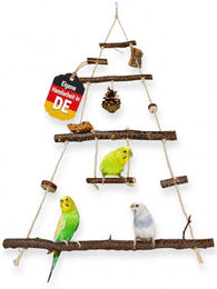 Vogelgaleria Vogelspielplatz aus Naturholz mit Sisal und Kork für Vögel in Braun – Bild 1 von 4