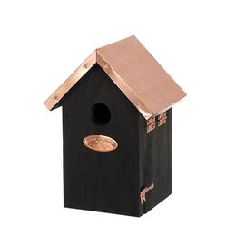 Vogelhaus aus Kiefer und Kupfer in Schwarz – Bild 1 von 2