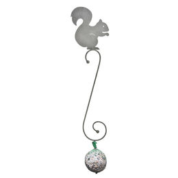 Produktbild von Vogelhaus aus Metall in Grau mit Haken für den Garten