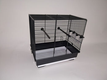 Vogelkäfig Ollesch aus Metall für Wellensittiche und Kanarienvögel Schwarz 40 x 25,5 x 38,5 cm – Bild 1 von 2