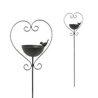 Produktbild von Vogeltränke Metall als Gartenstecker mit Herz-Design in Braun und Schwarz für das Vogelhaus