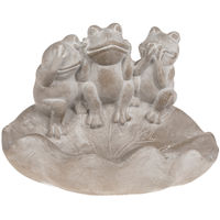 Produktbild von Vogeltränke und Trinkschale aus Zement in Grau mit Fröschen Design