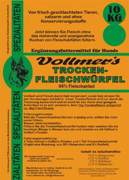Vollmer's Hundefutter Trockenfleischwürfel Rind Adult 25 kg - 25 kg – Bild 1 von 2
