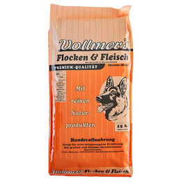 Vollmers Flocken & Fleisch Hundefutter Geflügel Adult 12,5 kg - 15 kg – Bild 1 von 2