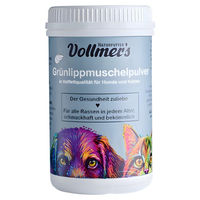 Produktbild von Vollmers Grünlippmuschelpulver 500 g Ergänzungsfutter für Hunde zur Unterstützung von Gelenken, Haut, Fell und Immunsystem - 500 g