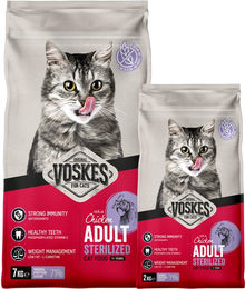 Voskes Adult Sterilized Katzenfutter Huhn Light 7 kg – Bild 1 von 3