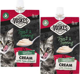 Voskes Cream Katzensnack Creme Paste mit Huhn, Thunfisch und Rind – Bild 1 von 4
