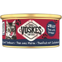 Produktbild von Voskes Jelly Tuna with Grouper Katzen Nassfutter mit Thunfisch und Zackenbarsch in Gelee 85g