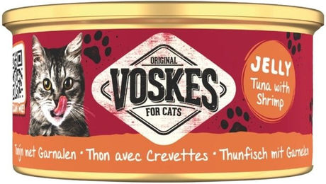 Voskes Katzen Nassfutter Thunfisch und Garnelen in Gelee 85 g – Bild 1 von 1