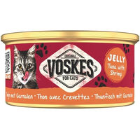 Produktbild von Voskes Katzen Nassfutter Thunfisch und Garnelen in Gelee 85 g