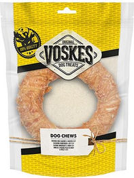 Voskes Kausnack Kauwring aus Rinderhaut und Huhn 19 cm 1 Stück – Bild 1 von 3