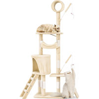 Produktbild von VOUNOT Kratzbaum für Katzen 155 cm mit Höhle und Kratzsäulen aus Plüsch und Sisal in Beige