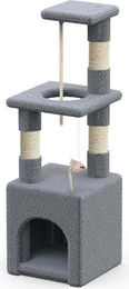 VOUNOT Kratzbaum für Katzen Klein mit Höhle und Sisal-Stämmen Grau 88 cm – Bild 1 von 7