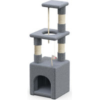Produktbild von VOUNOT Kratzbaum für Katzen Klein mit Höhle und Sisal-Stämmen Grau 88 cm
