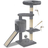 Produktbild von VOUNOT Kratzbaum für Katzen mit Kratzbrett und Sisalseil in Grau 115cm