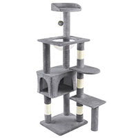 Produktbild von VOUNOT Kratzbaum für Katzen XL mit Katzenhöhle und Sisal Säule Grau 138cm