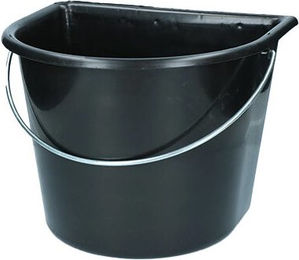 Vplast Futtereimer mit flacher Seite aus Kunststoff Schwarz 1 Stück – Bild 1 von 3