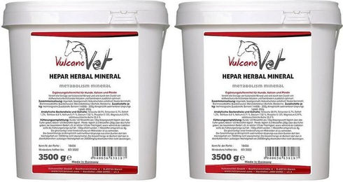 Produktbild von VulcanoVet Hepar Herbal Mineral Nahrungsergänzung Pulver für Leber und Nieren