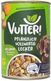 Vutter! Vegan Hundefutter Lamm Geschmack 12x400 g ohne tierisches Protein - 12 x 400 g – Bild 1 von 2