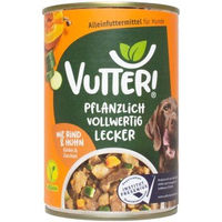 Produktbild von Vutter! Vegan Hundefutter Rind und Huhn Geschmack 6x400 g - 6 x 400 g