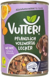 Vutter! Vegan Hundefutter Stückchen in Sauce Ente Geschmack 12x400 g - 12 x 400 g – Bild 1 von 2