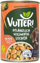 Vutter! Vegan Hundefutter Stückchen Pute Geschmack ohne tierisches Protein 24x400 g - 24 x 400 g – Bild 1 von 2