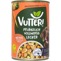 Produktbild von Vutter Veganer Nassfutter Pute Geschmack mit pflanzlichem Protein für Adult Katzen in der Dose