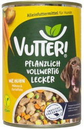 Vutter! Veganes Nassfutter mit Huhn Geschmack Stückchen in Sauce 12x400 g - 12 x 400 g – Bild 1 von 2