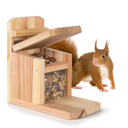 Produktbild von Waldfunk Eichhörnchen Futterstation aus Holz mit Belüftung
