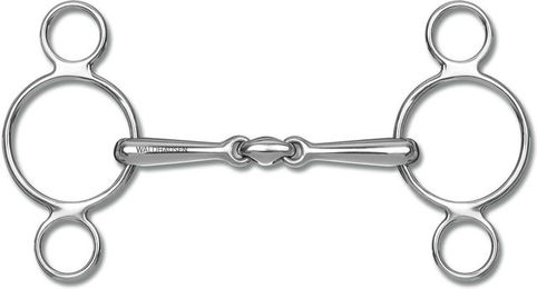 Produktbild von Waldhausen 3-Ringtrense doppelt gebrochen massiv