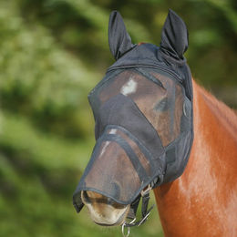 Waldhausen Fliegenmaske Premium mit Ohren- & Nasenschutz - schwarz – Bild 1 von 2