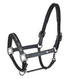 Produktbild von WALDHAUSEN Lederhalfter Crystal schwarz/grau VB