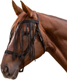 Produktbild von Waldhausen Weidehalfter mit Fliegenfransen rot Shetty