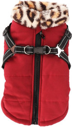 Produktbild von Warmer Hundemantel Reflektierend Winddicht Dick Welpenweste Jacke mit Verstellbarem Geschirr für Herbst S(for 2-4kg)