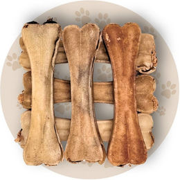 Warnick´s Tierfutterservice Kauknochen mit Pansen 12cm - gefüllte Hundeknochen, Leckerli für: Hunde – Bild 1 von 5