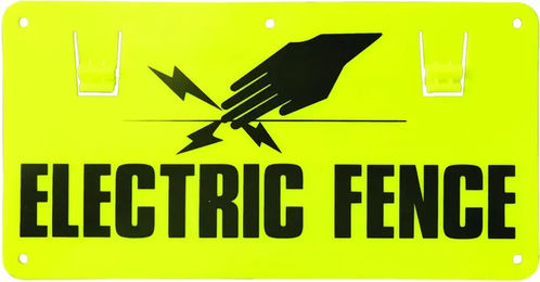 Produktbild von Warnschild für Elektrozäune mit Haken Power Energy