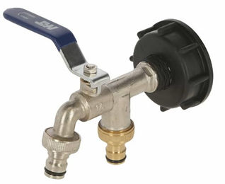 Wasserhahn Anschluss mit 2 Schnellkupplungen Kerbl IBC – Bild 1 von 4