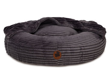 Produktbild von Wau-Bed mit Höhle - Kuschelcord Dark Grey / Oval / L (120x100cm)