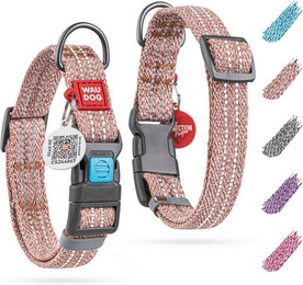Produktbild von WAUDOG Hunde-Halsband Hundehalsband mit Klickverschluss reflektierend verstellbar, Recycelte Baumwolle, für große und kleine Hunde