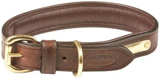 Weatherbeeta Gepolstertes Hundehalsband aus Leder Braun – Bild 1 von 9