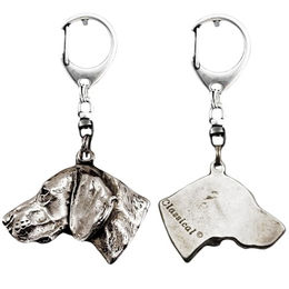 Weimaraner Grey Ghost Silberner Schlüsselanhänger mit Hund – Bild 1 von 9