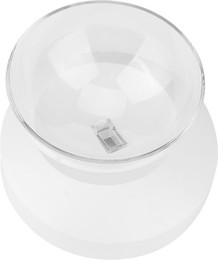 Produktbild von Weiß 20 Grad Verstellbare Katze Bequemer Fütterungs-Futternapf Schräge Verbindung Transparenter Futterspender Haustier weiß