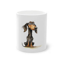 Produktbild von Weiße Tasse "Funny Dachshund" - 0,33 l