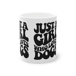 Produktbild von Weiße Tasse "Just a Girl who loves Dogs" - 0,33 l